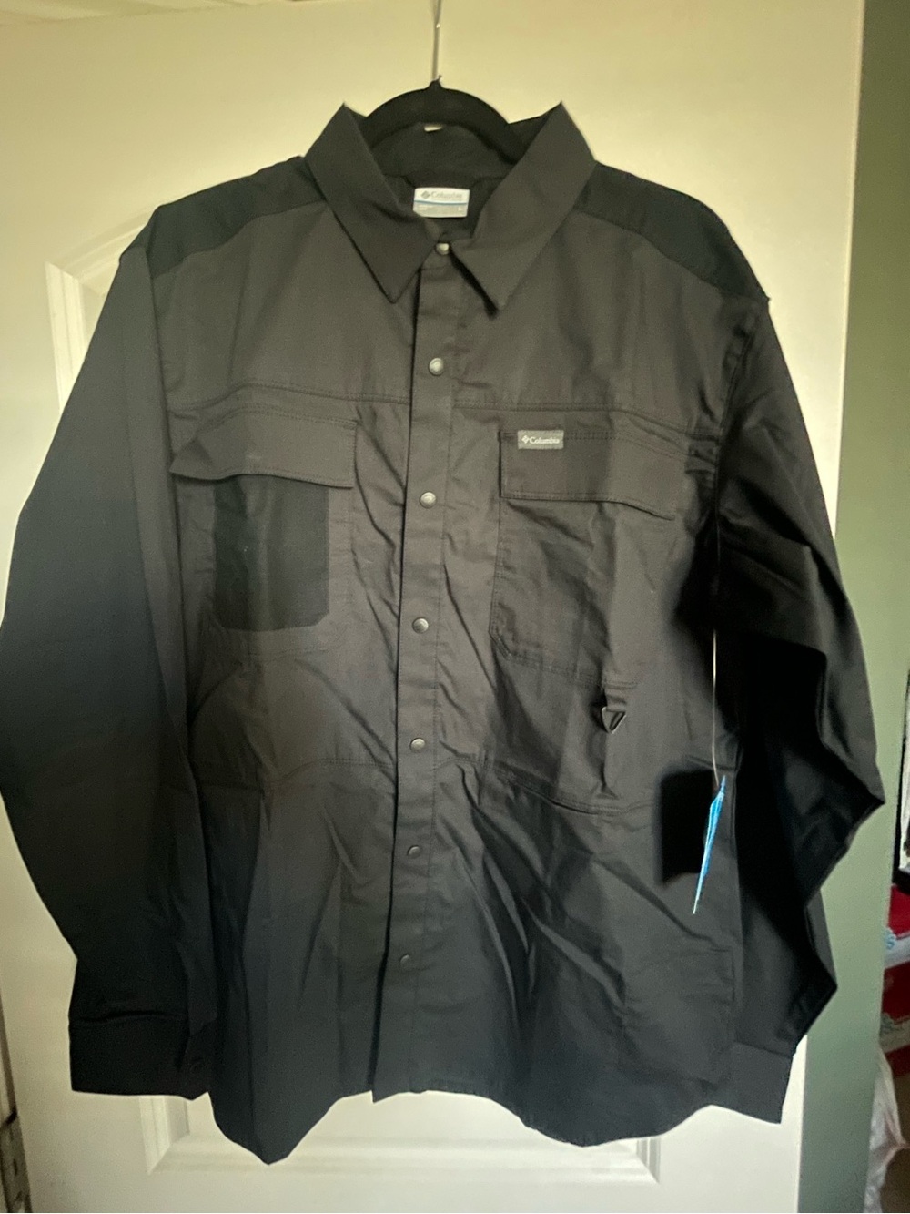 Columbia Men's Black Snap-Front Utility Shirt Jacket